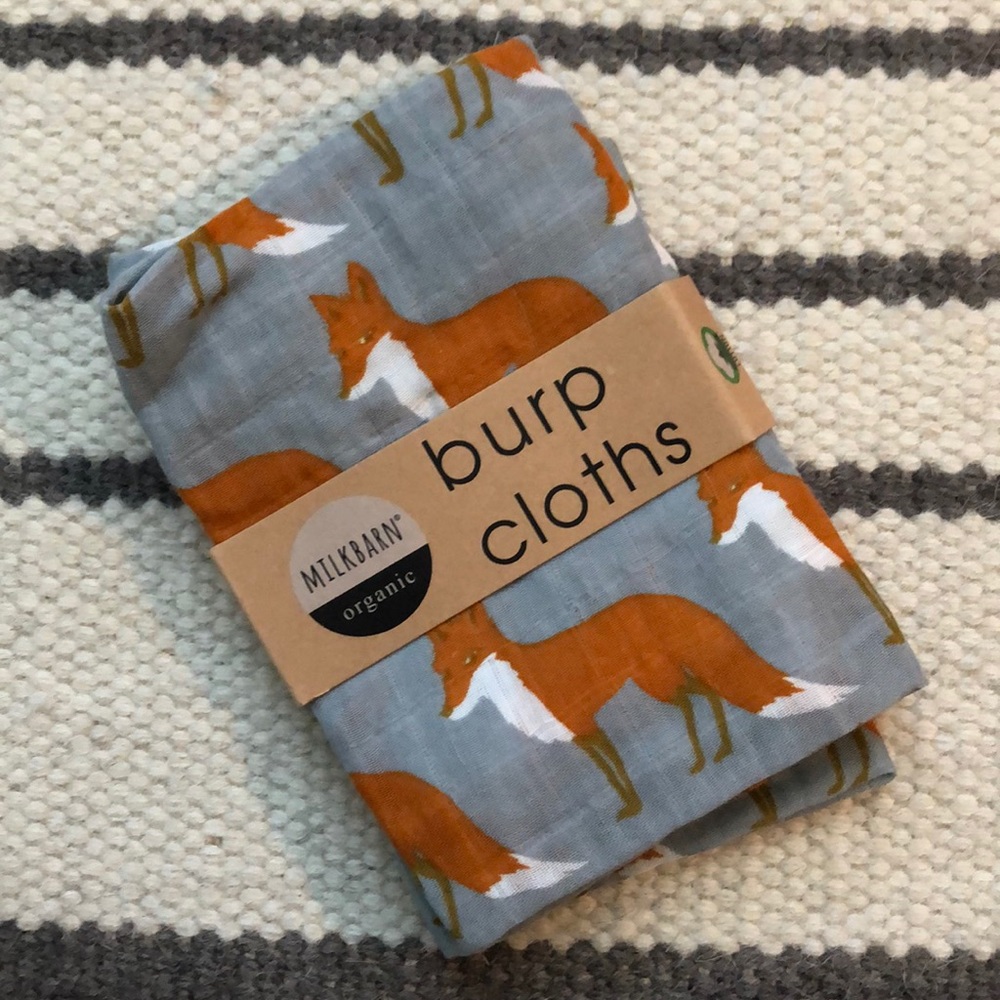 NWT Milkbarn organic cotton burp cloths
